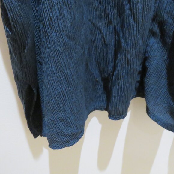 EILEEN FISHER V-Neck Boxy Plisse Tunic Top Green Tencel Lagenlook Minimalist - Picture 12 of 15